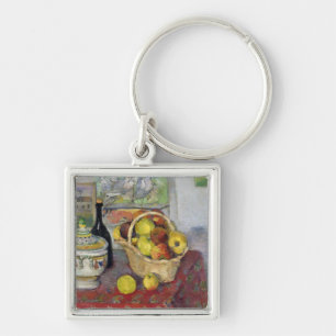 Paul Cezanne   stilleben med tureenen, c.1877 Fyrkantig Silverfärgad Nyckelring