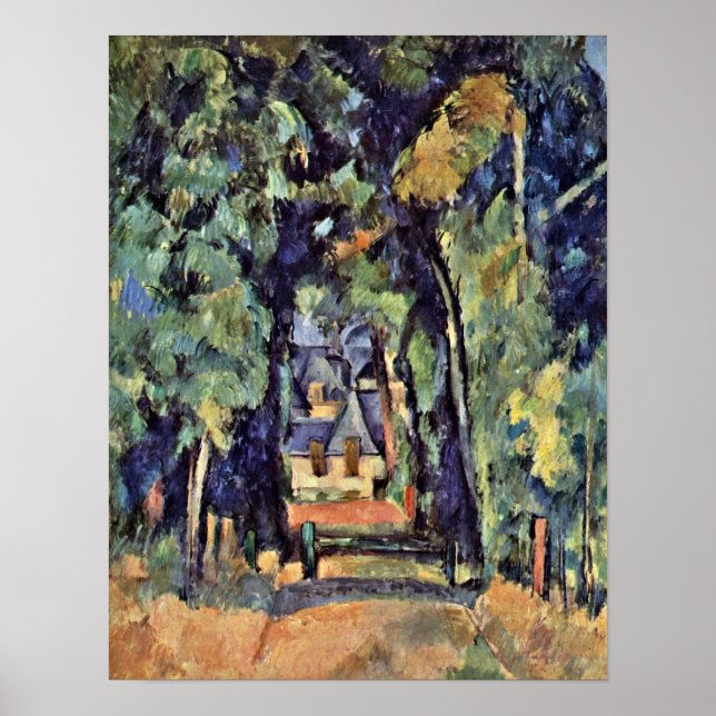 Paul Cezanne - Street in Chantilly Poster (Framsidan)