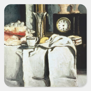 Paul Cezanne Svart marmorklocka, c.1870 Fyrkantigt Klistermärke