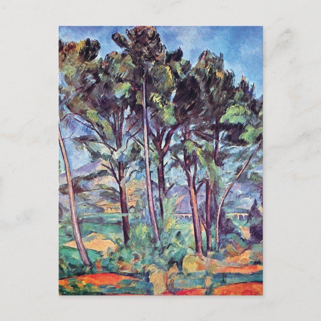 Paul Cezanne - Tallar och akvedukt Konstverk Vykort (Framsida)