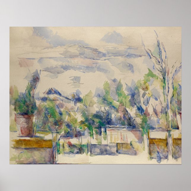 Paul Cezanne - Terrace vid Garden Poster (Framsidan)