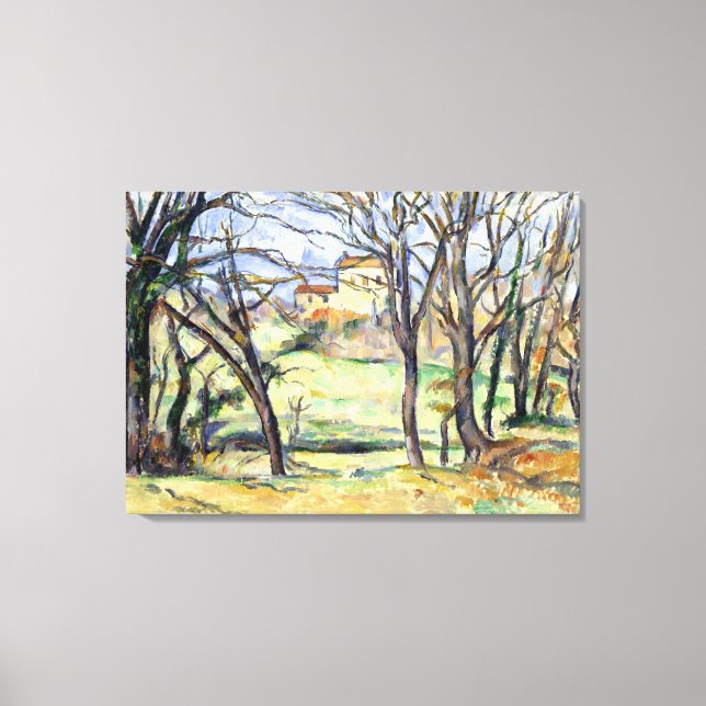 Paul Cezanne Träd Houses Near the Jas de Bouffan Canvastryck (Framsida)