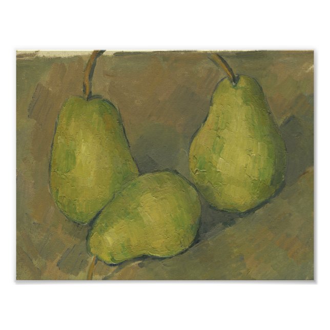 Paul Cezanne - tre päron Fototryck (Framsidan)