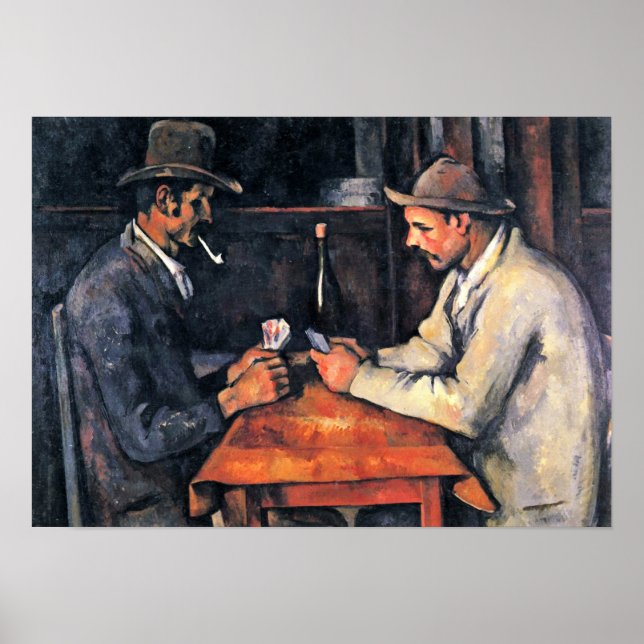 Paul Cezanne - Två kortspelare Poster (Framsidan)