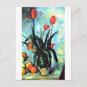 Paul Cezanne - Vas i Tulips Vykort