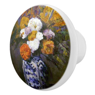 Paul Cezanne Vintage Dahlias i Delft Vas Knopp