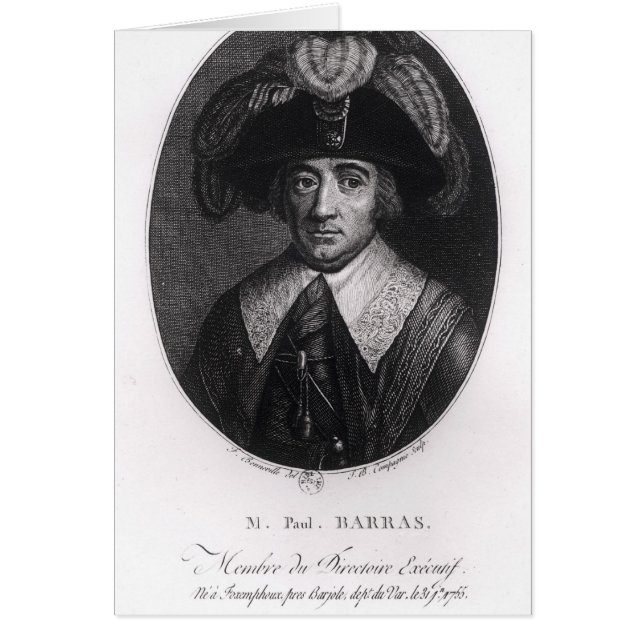 Paul Francois Jean Nicolas Vicomte de Barras Hälsningskort (Framsidan)