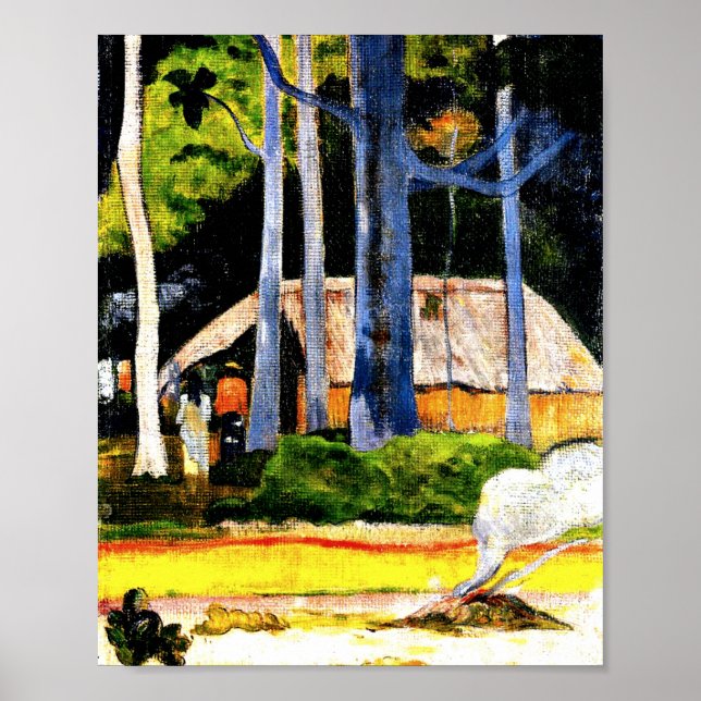 Paul Gaugin - Cabin under Träd Poster (Framsidan)