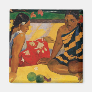 Paul Gauguin 2 Kvinnor i Tahiti Parau Api Vintage Magnet