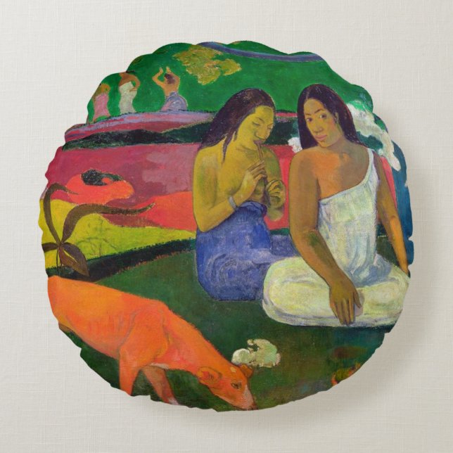 Paul Gauguin | Arearea (den röda hunden), 1892 Rund Kudde (Framsidan)