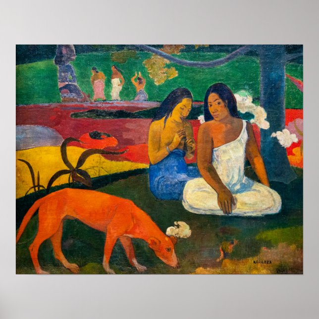 Paul Gauguin - Arearea / Den röda hunden Poster (Framsidan)