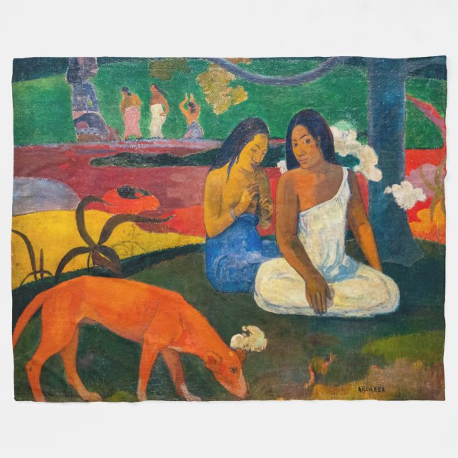 Paul Gauguin - Arearea / Red Hund Fleecefilt (Framsidan (Horisontell))