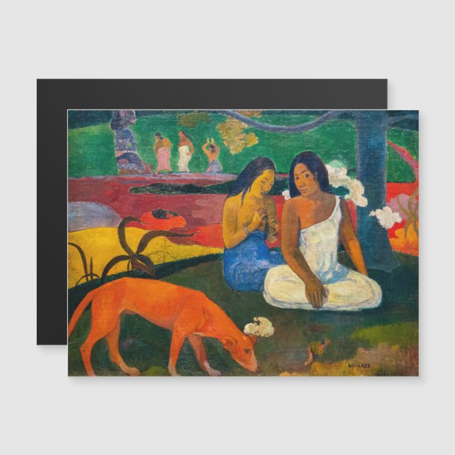 Paul Gauguin - Arearea / Red Hund Magnetic Card (Fram/baksida)