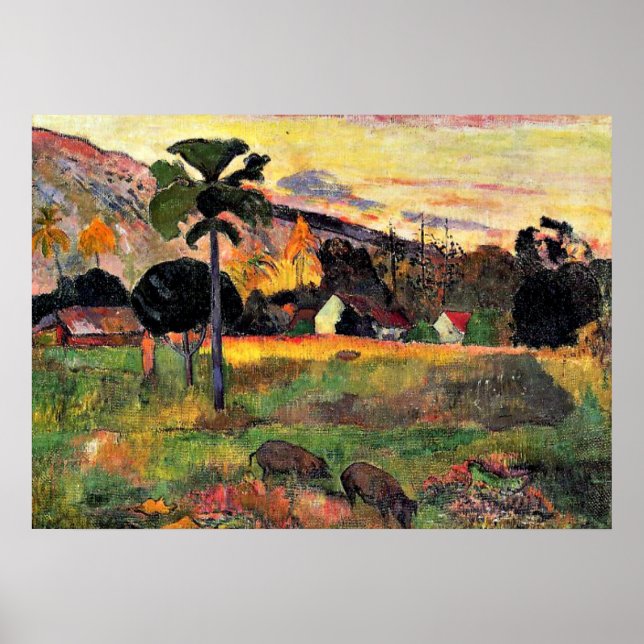 Paul Gauguin art: Kom Här, målning av Gauguin Poster (Framsidan)