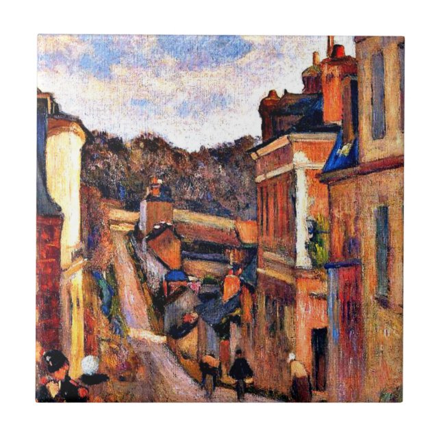 Paul Gauguin art: Rue Jouvenet, Rouen Kakelplatta (Framsidan)