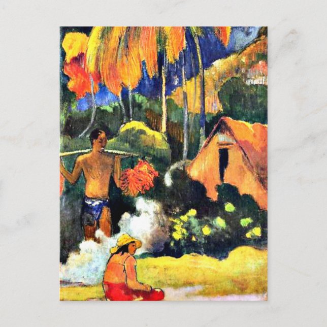 Paul Gauguin art: Tidpunkten för sanning II Vykort (Framsida)