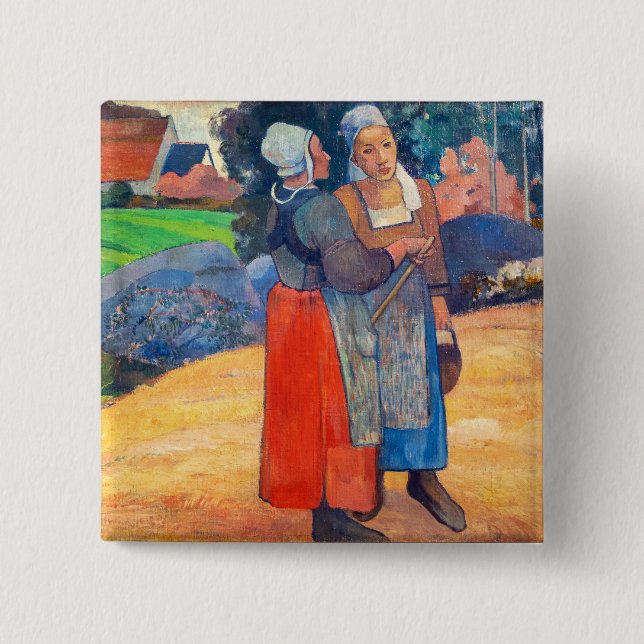Paul Gauguin - Bretonska bondkvinnor Knapp (Framsida)