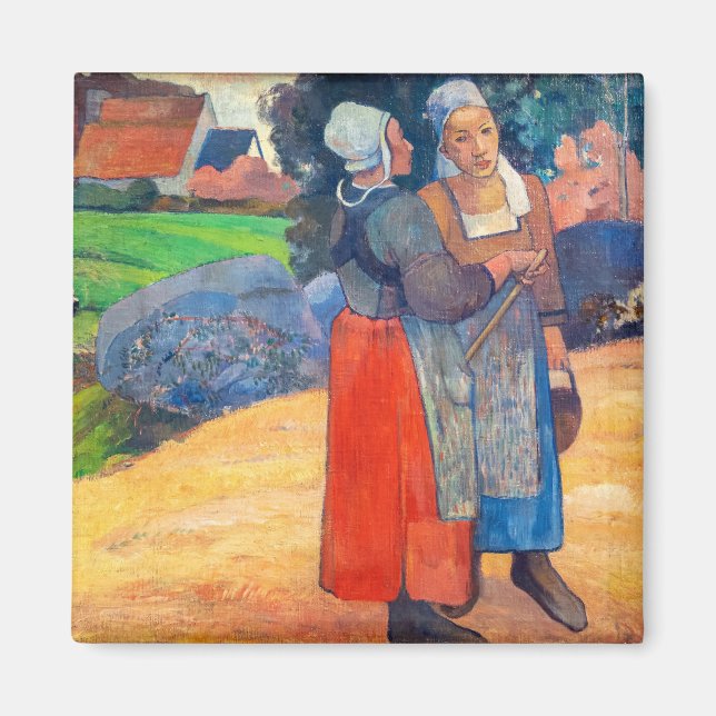Paul Gauguin - Bretonska bondkvinnor Magnet (Framsidan)