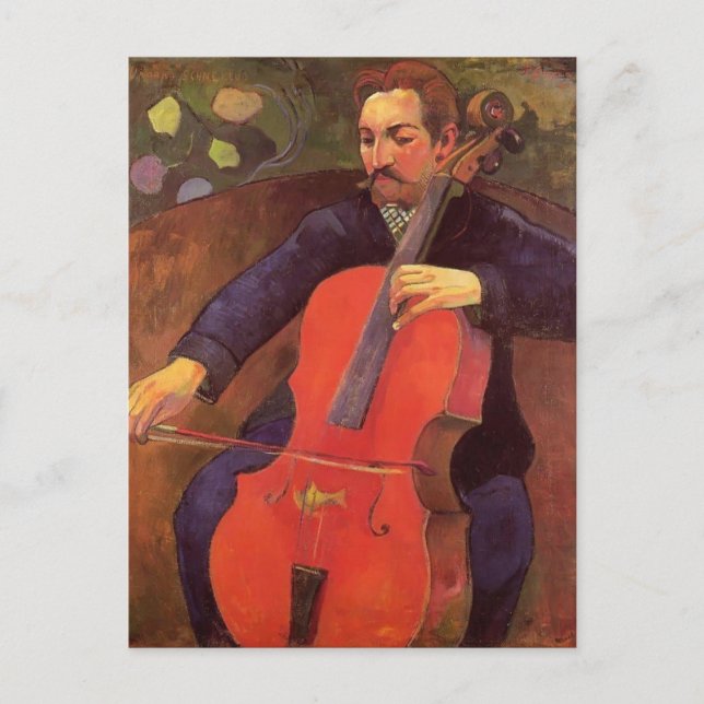 Paul Gauguin-Cellist,Porträtt av Upaupa Schemd Vykort (Framsida)
