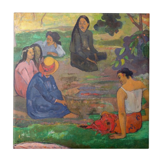 Paul Gauguin - Conversation/Les Parau Parau Kakelplatta (Framsidan)