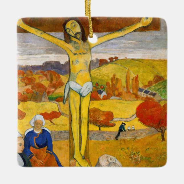 Paul Gauguin - Den gula Kristus Julgransprydnad Keramik (Framsida)