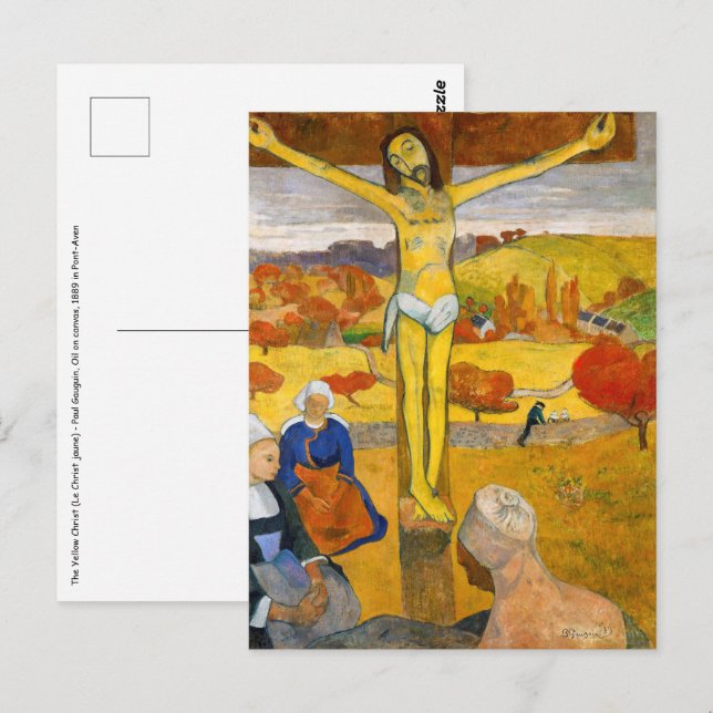 Paul Gauguin - Den gula Kristus Vykort (Fram/baksida)