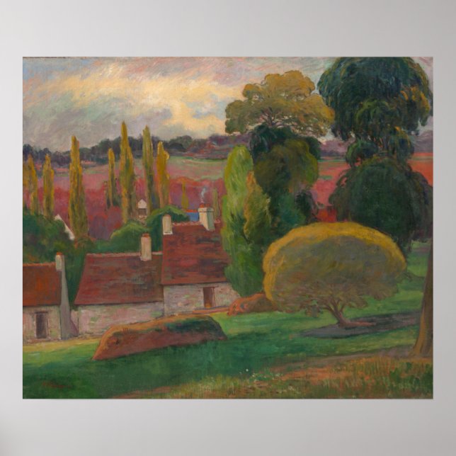 Paul Gauguin "Farm in Brittany" konsttryck Poster (Framsidan)