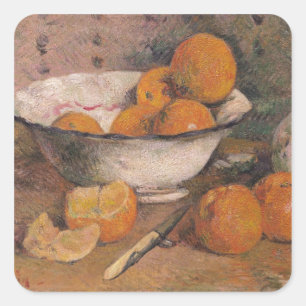 Paul Gauguin Fortsatt liv med Orangar, 1881 Fyrkantigt Klistermärke