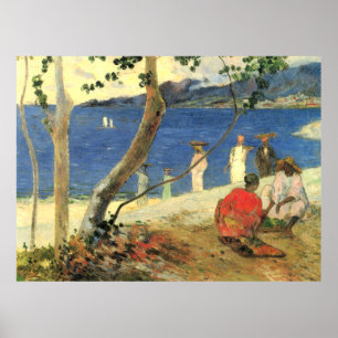 Paul Gauguin Fruit carrier at Turin Cove eller Sea Poster