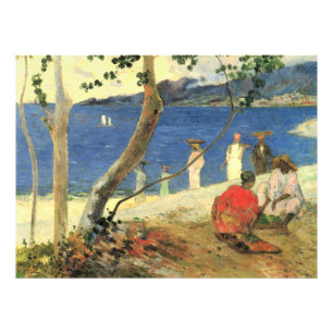 Paul Gauguin Fruktbärare vid Turin Cove, eller Hav Fototryck