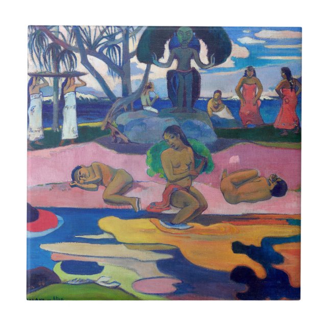 Paul Gauguin - Guds dag / Mahana no atua Kakelplatta (Framsidan)