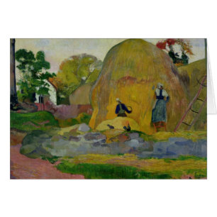 Paul Gauguin gula höstackar eller guld- skörd Hälsningskort
