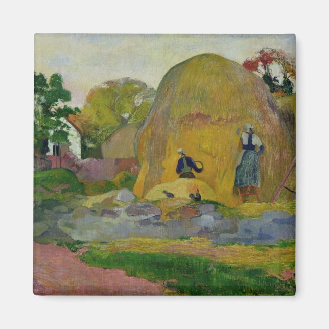 Paul Gauguin | Gult Haystacks eller Golden Harvest Magnet (Framsidan)