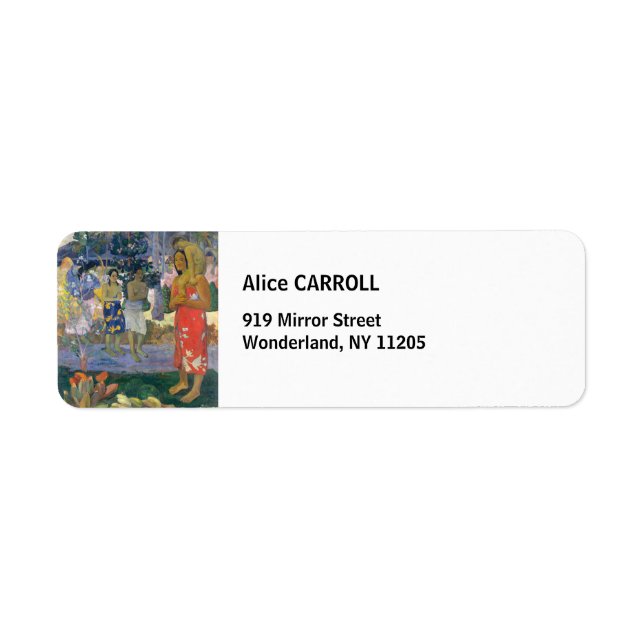 Paul Gauguin - Hail Mary / Ia Orana Maria Returadress Etikett (Framsidan)