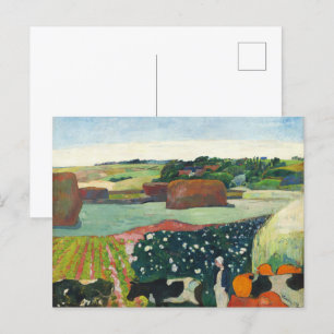 Paul Gauguin Haystacks in Brittany Countryside Vykort