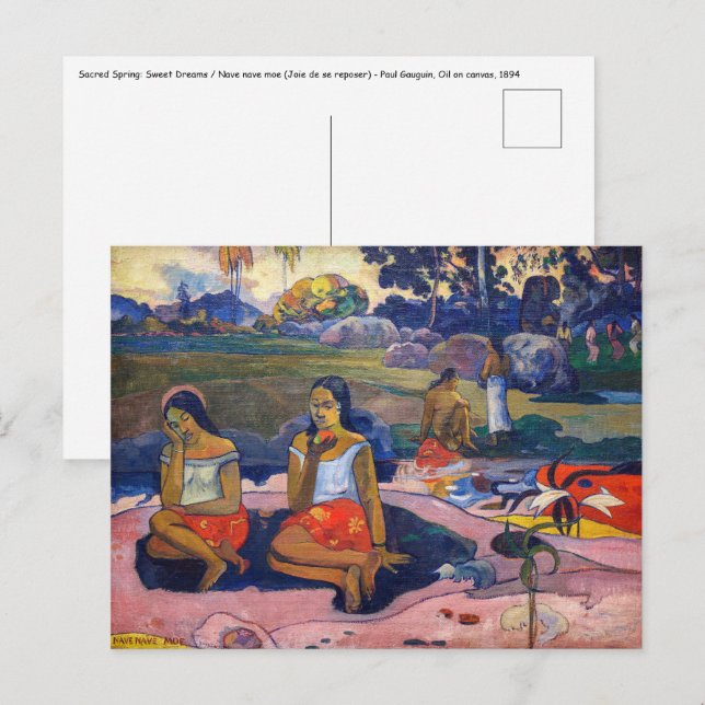 Paul Gauguin - Helig Vår, Sweet Dreams Vykort (Fram/baksida)