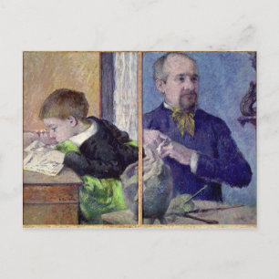 Paul Gauguin Jean Paul Aubes Porträtt och hans Vykort