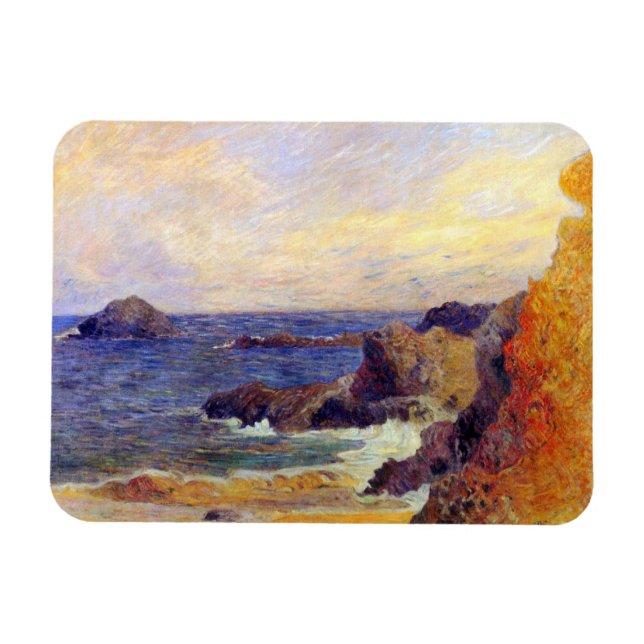 Paul Gauguin - Klippig kust Fint konstverk Magnet (Horisontell)
