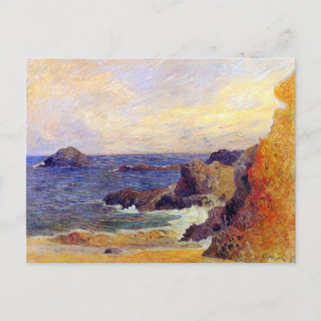 Paul Gauguin - Klippig kust Fint konstverk Vykort (Framsida)