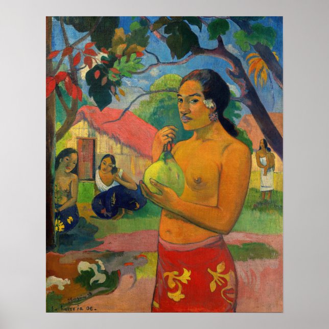 Paul Gauguin - Kvinna som håller en frukt Poster (Framsidan)