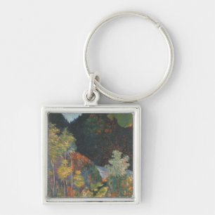 Paul Gauguin landskap Fyrkantig Silverfärgad Nyckelring