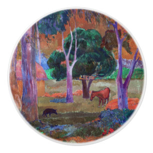 Paul Gauguin - Landskap med en gris och en häst Knopp