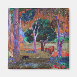 Paul Gauguin - Liggande med Gris och en häst Magnet