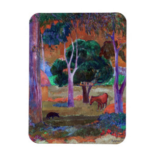 Paul Gauguin - Liggande med Gris och en häst Magnet