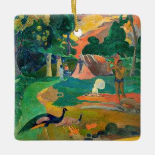 Paul Gauguin - Liggande med Peacocks / Matamoe Julgransprydnad Keramik