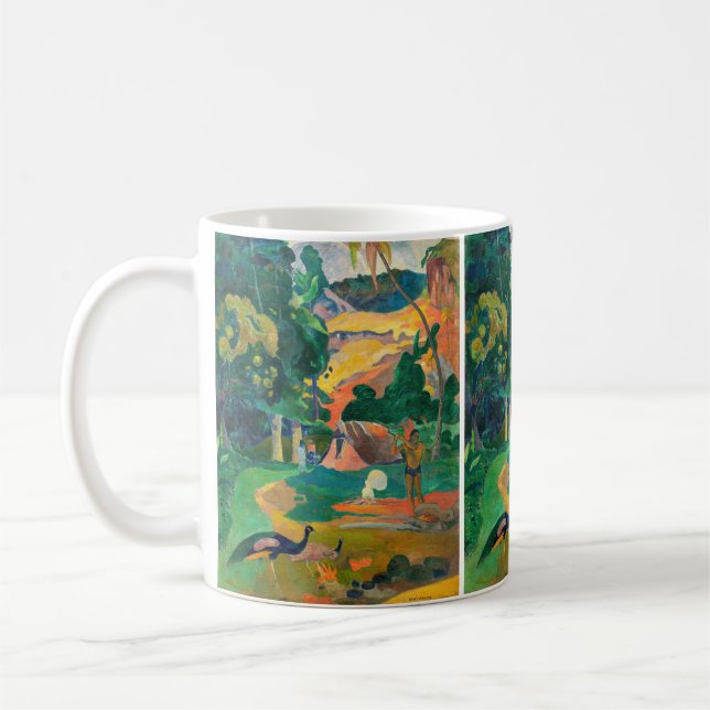 Paul Gauguin - Liggande med Peacocks / Matamoe Kaffemugg (Vänster)