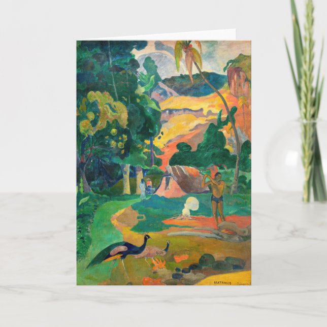 Paul Gauguin - Liggande med Peacocks / Matamoe Kort (Framsida)