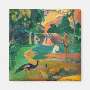Paul Gauguin - Liggande med Peacocks / Matamoe Magnet