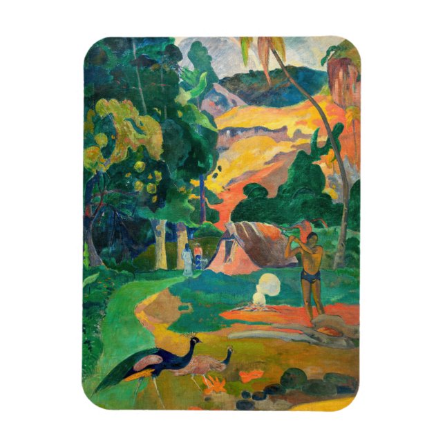 Paul Gauguin - Liggande med Peacocks / Matamoe Magnet (Vertikal)