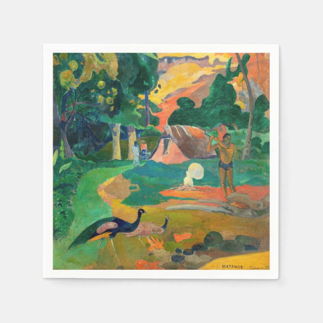 Paul Gauguin - Liggande med Peacocks / Matamoe Pappersservett (Framsidan)